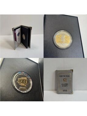 Super Bowl XLII Official Game Coin NY Giants LE 1805/10000 COA 24k Silverplate